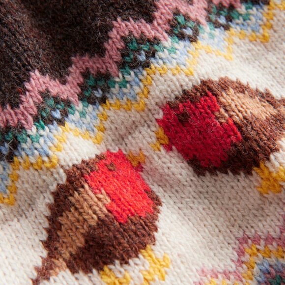 Boden Swing Fair Isle Sweater "Charcoal Grey Robins" size 11-12 NWT - Picture 4 of 6